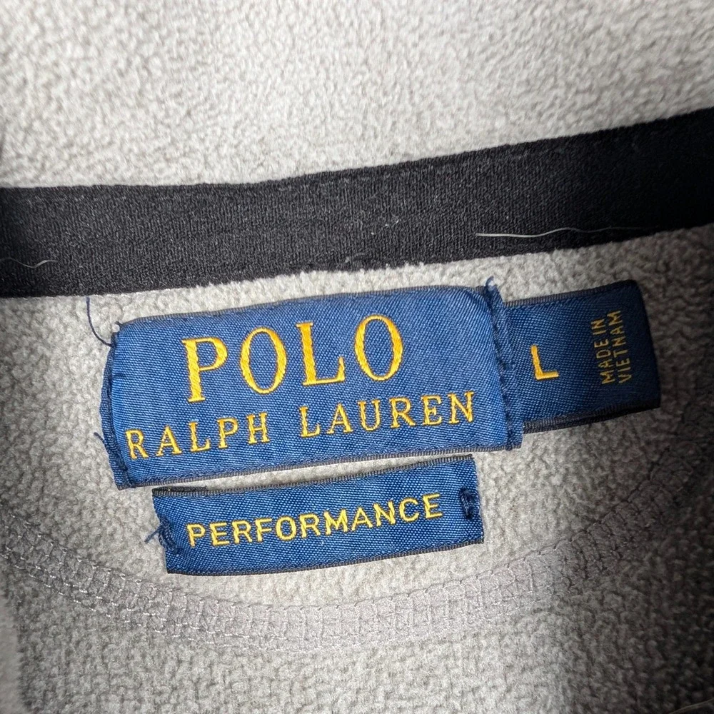 Polo Ralph Lauren Fleece Pullover Mens Large Gray Performance 1/4 Zip Pony Logo
